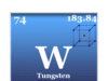 Tungsten Tungsten chemical element or transition metal symbol and the periodic table properties