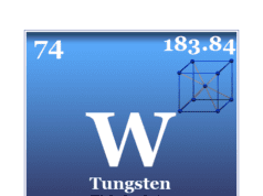 Tungsten Tungsten chemical element or transition metal symbol and the periodic table properties