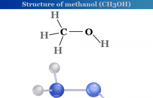Methanol Structure and molecular formula of of methanol or methyl alcohol