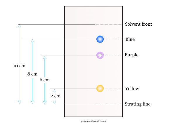 Chromatogram in paper chromatography