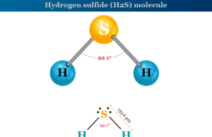 Hydrogen Sulfide Hydrogen sulfide structure, formula of H2S gas and uses with poisoning or toxic effects on humans