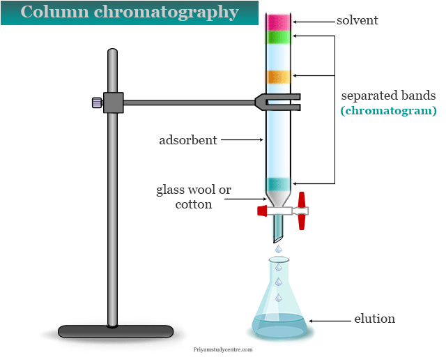 Solvent selection, adsorbent, packing in column chromatography procedure for separation or purification