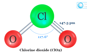 Chlorine Dioxide Chlorine dioxide chemical formula ClO2, structure, production, properties and uses for water treatment and disinfection