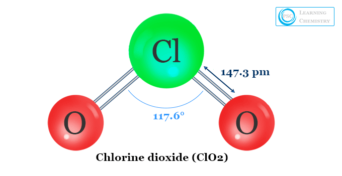 Chlorine dioxide chemical formula ClO2, structure, production, properties and uses for water treatment and disinfection