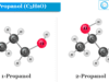 Propanol Propanol or propyl alcohol uses, chemical formula C3H8 and structure of n-propanol or 1-propanol and isopropanol or 2-propanol