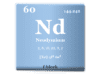 Neodymium Neodymium element or rare earth metal symbol Nd, uses for making magnets, glass and laser with properties, facts, compounds