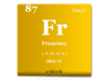 Francium Francium element or metal symbol Fr, properties, facts and uses