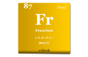 Francium Francium element or metal symbol Fr, properties, facts and uses