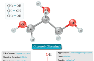 Glycerol Glycerol, glycerine uses in skin care, food and medicine, benefits of liquid glycerol solution with structure, properties and polymers